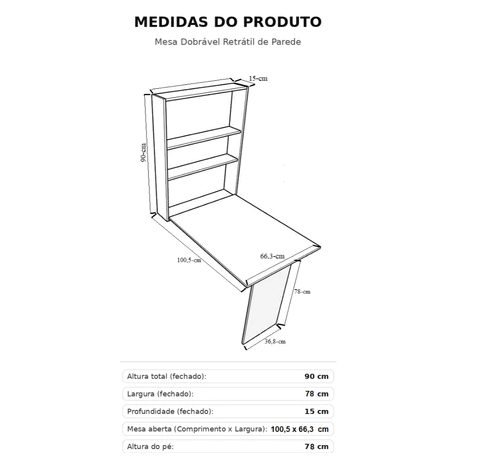 Mesa Dobrável de Parede Nuvello SpaceFold™