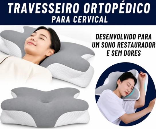 Travesseiro Ortopédico Nuvello ErgoCloud™ em Espuma NASA