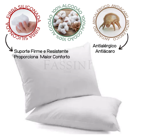 Kit 4 Travesseiros Impermeáveis Nuvello CottonShield™
