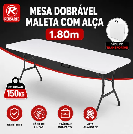 Mesa Dobrável Maleta Nuvello™ 1,80m
