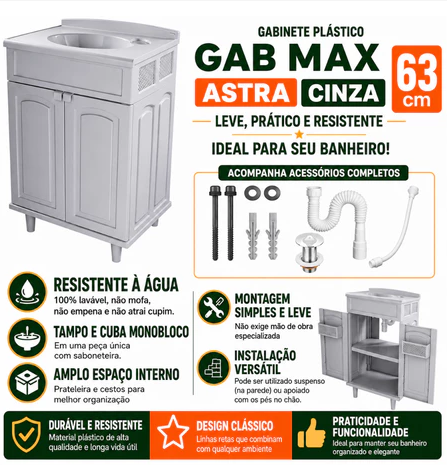 Gabinete para Banheiro Nuvello AquaMax™ 63 cm