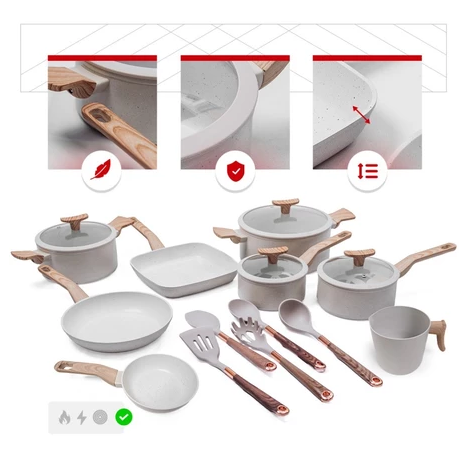 Conjunto de Panelas Premium Nuvello MarbleChef™