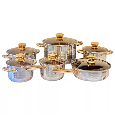 Conjunto de Panelas Nuvello MatterCore™ Inox Multicamadas – 12 Peças