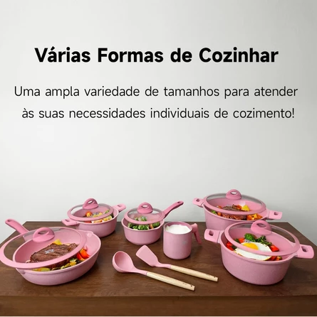 Conjunto de Panelas Nuvello Granite Pro™ – 14 Peças