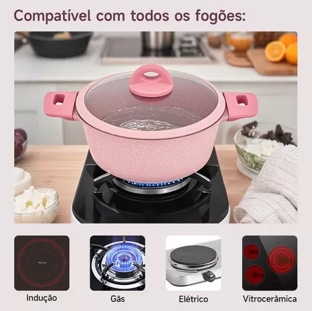 Conjunto de Panelas Nuvello Granite Pro™ – 14 Peças