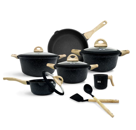 Conjunto de Panelas Nuvello Granite Pro™ – 14 Peças