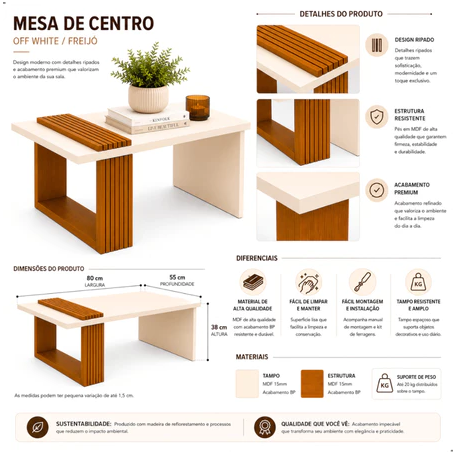 Mesa de Centro Nuvello Ripada Prime™