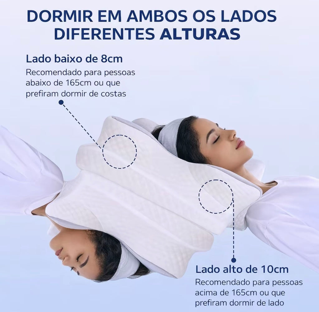 Travesseiro Ortopédico Nuvello ErgoCloud™ em Espuma NASA
