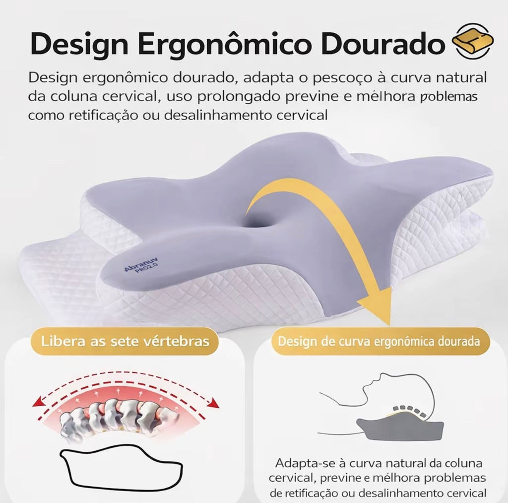 Travesseiro Ortopédico Nuvello ErgoCloud™ em Espuma NASA